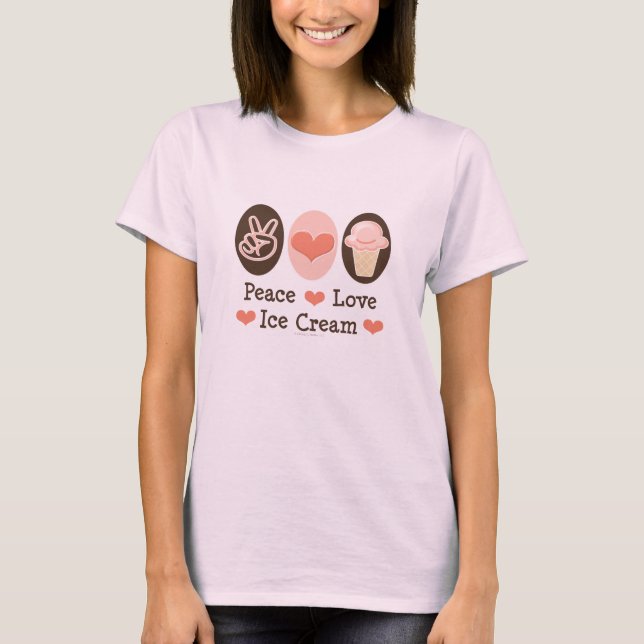 Peace Love Ice Cream Organic Tshirt (Devant)