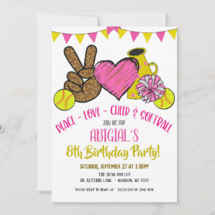 Peace Love Invitation de la fête