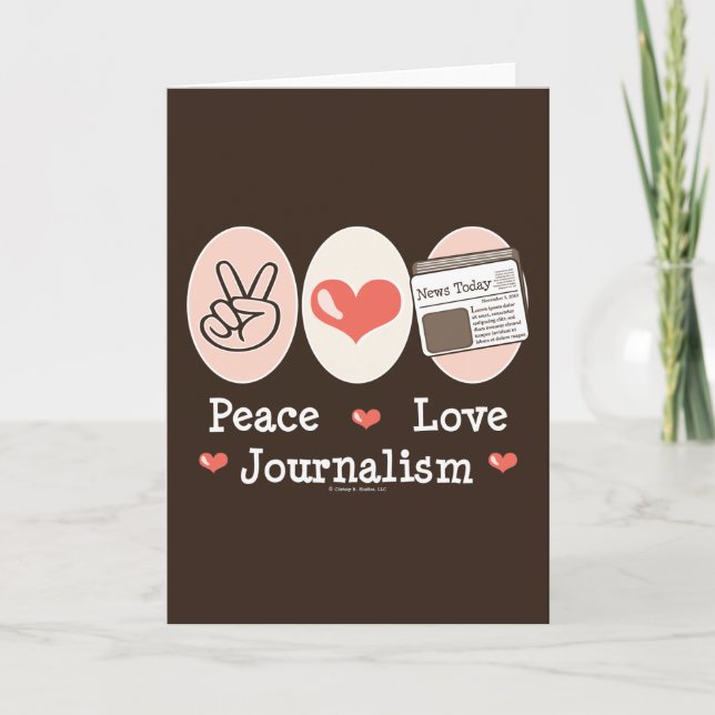 Peace Love Journalism Carte de voeux (Devant)