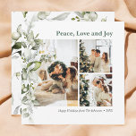 Peace Love Joy Berry Carte de vacances photo Feuil<br><div class="desc">La carte de vacances de Noël moderne avec photo,  baies botaniques et feuilles,  offre un accueil de paix,  d'amour et de joie.</div>