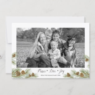 Peace Love Joy - Carte photo de Noël