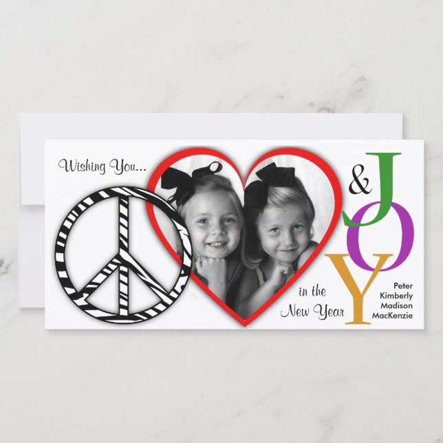 Peace, Love & Joy Carte photo de vacances 2 (Devant)