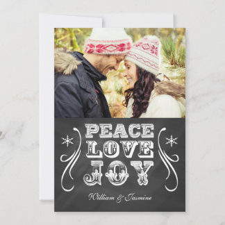 PEACE LOVE JOY Chalkboard Holiday Carte Plat