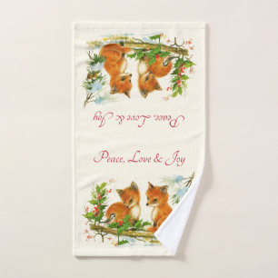 Peace Love & Joy Cute Winter Foxes