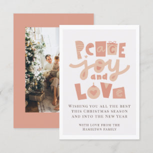 Peace Love Joy Photo Carte de Noël