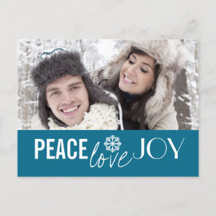 Peace Love Joy Sky Snowflake Cartes postales