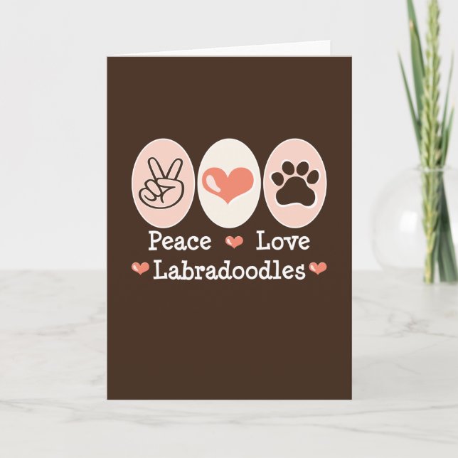Peace Love Labradoodles Carte de voeux (Devant)