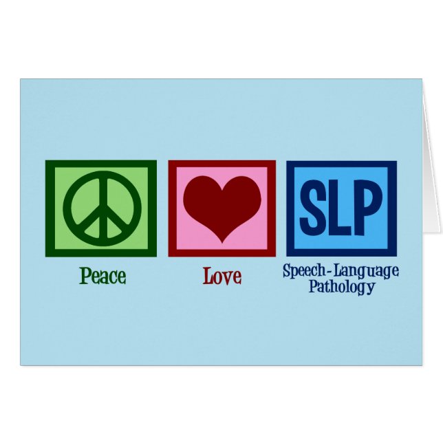 Peace Love Language Pathology Card (Devant horizontal)