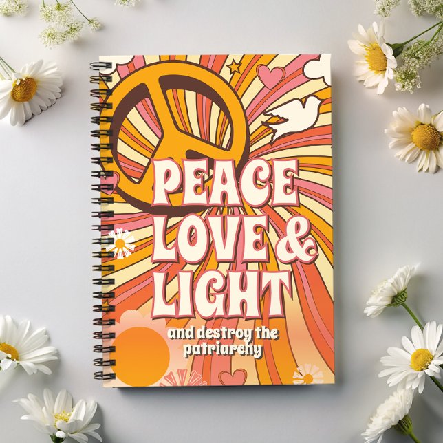 Peace Love Light et détruire le patriarcat (Go girls! Peace Love Light and Destroy the Patriarchy Planner.)