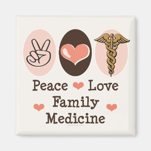 Peace Love Magnet de médecine familiale