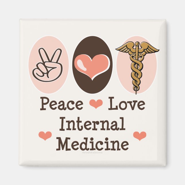 Peace Love Magnet de médecine interne (Devant)