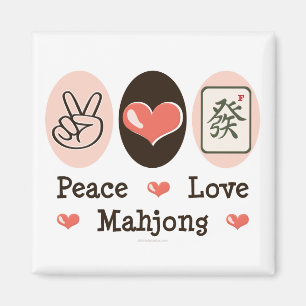 Peace Love Mahjong Magnet