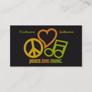 Peace Love Music cartes de visite personnalisés