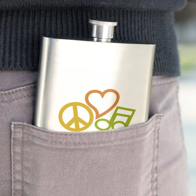 Peace Love Music flacon personnalisé (En situation)