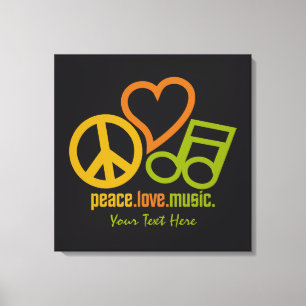 Peace Love Music imprimé de toile personnalisé