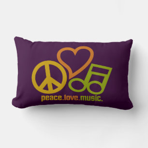 Peace-Love-Music oreiller de lancement personnalis