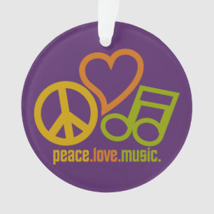 Peace Love Musique ornement personnalisé