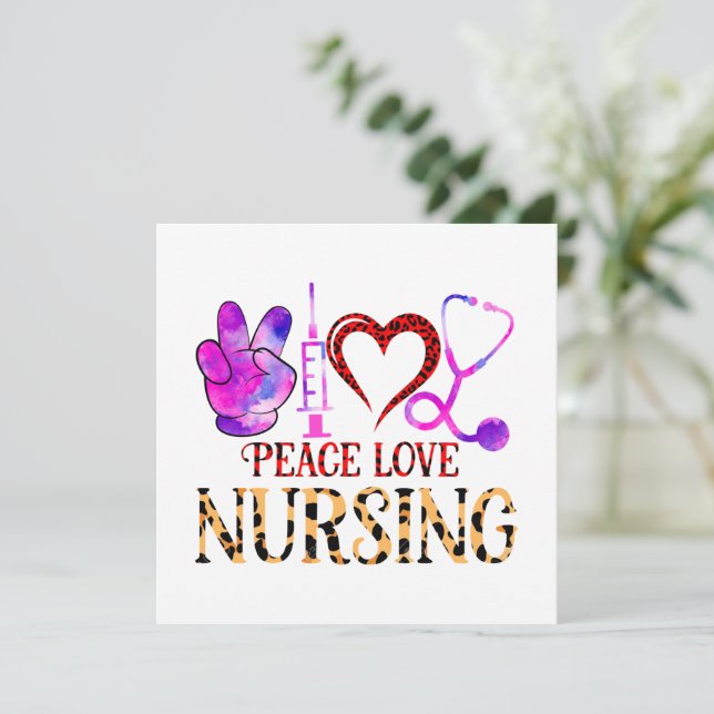 Peace Love Nursing - Cute Nurse Design (Debout devant)