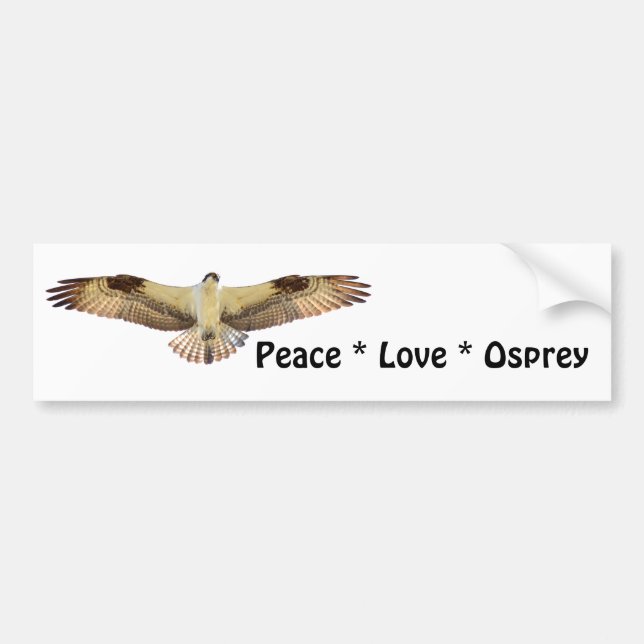 Peace Love Osprey Osprey Bumper Sticker (Devant)