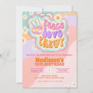 Peace Love Party Invitation Super