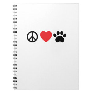 Peace Love Paw Spiral Carnet