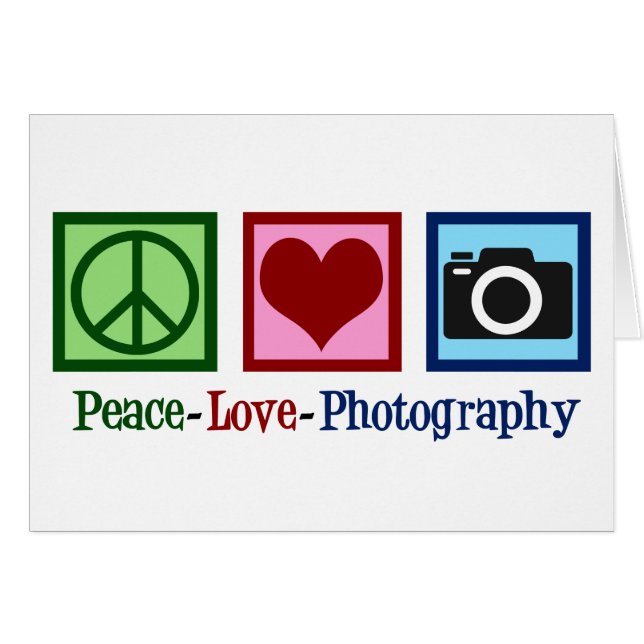 Peace Love Photography Studio Holiday Card (Devant horizontal)