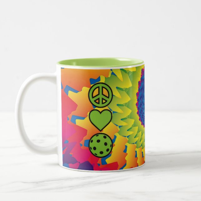 Peace Love Pickleball pickleball mug (Gauche)