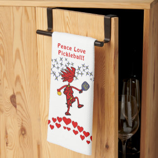 Peace Love Pickleball Serviettes de cuisine