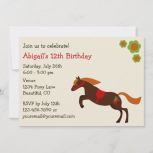 Peace Love Ponies Girl's Birthday Invitation