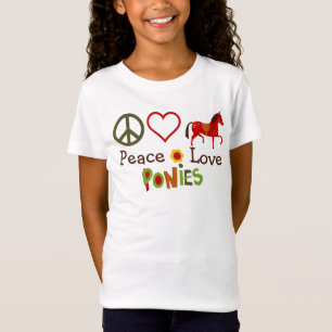 Peace Love Ponies Retro Horse T-Shirt