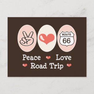 Peace Love Road Trip Route 66 Carte postale