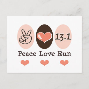 Peace Love Run 13.1 Carte postale