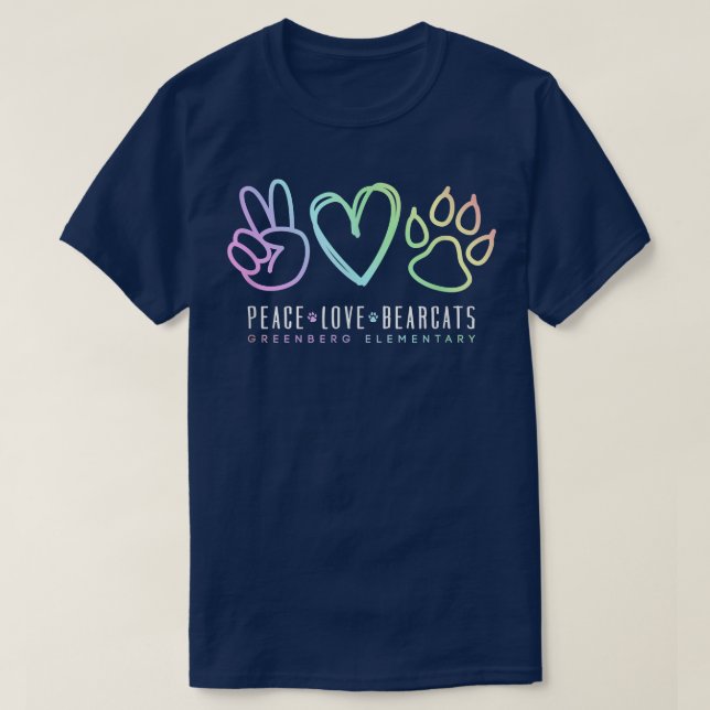 Peace Love School Spirit, T-shirt inspirant (Design devant)