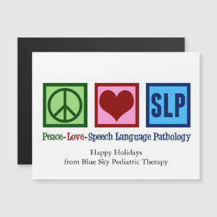 Peace Love SLP Voix Langue Pathologie Magnet