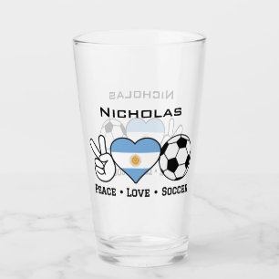 Peace Love Soccer Argentine Coupe de verre