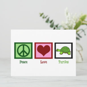 Peace Love Turtles mignonne Turtle Card