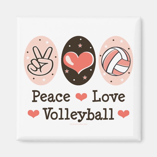 Peace Love Volleyball Magnet (Devant)