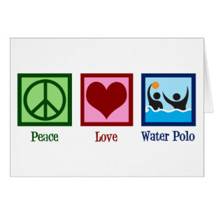 Peace Love Water Polo Team Carte de vacances
