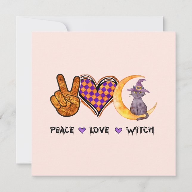 Peace Love Witch - Halloween Design (Devant)