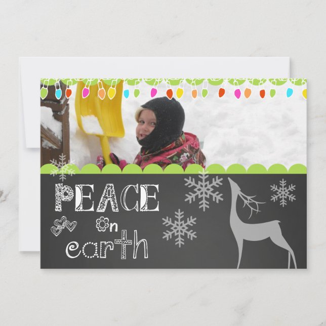 Peace on Earth Chalkboard Carte photo de vacances (Devant)