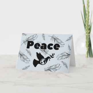 Peace on Earth Dove avec plume Carte de vacances 5