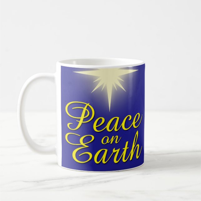 Peace on Earth Star Christmas Mug (Gauche)
