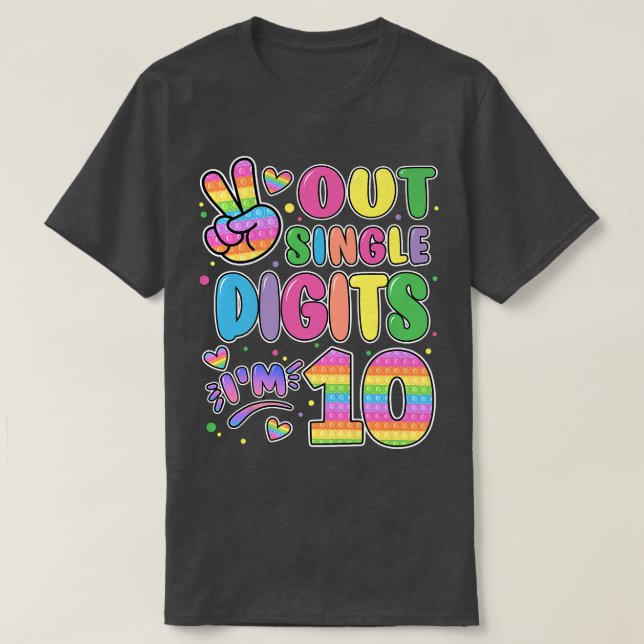 Peace Out Chiffres Im 10 Tshirt Pop It 10th B (Design devant)