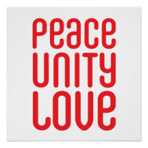 PEACE UNITY LOVE ♥ 20" x 20", Poster Paper