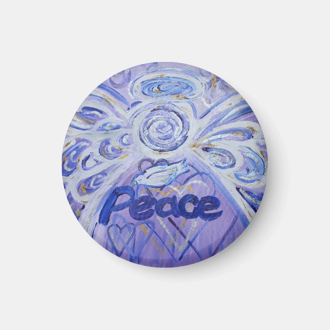 Peace Word Art Guardian Angel Magnet (Devant)