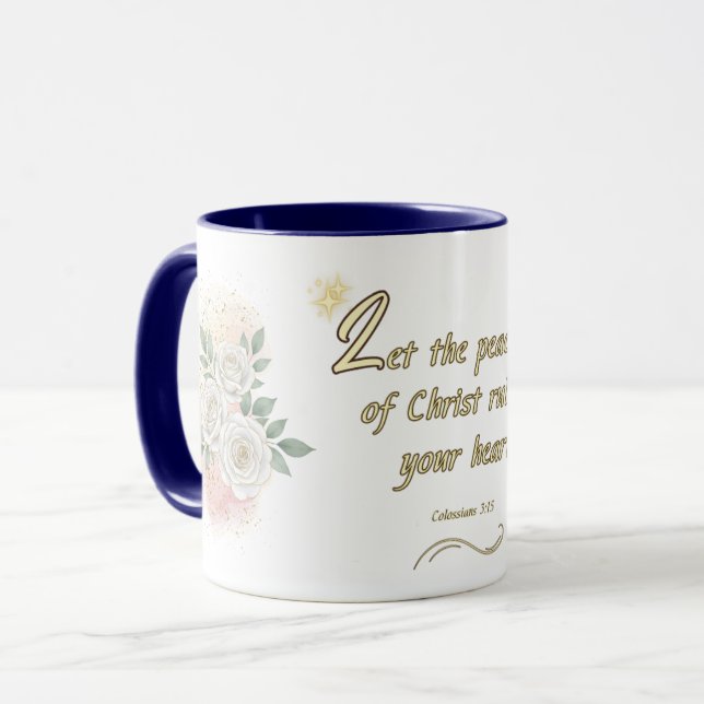 Peaceful Hearts Mug Colossians 3:15 (Devant gauche)