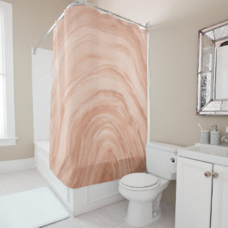 Peach Agate II Aquarelle Motif rideau de douche