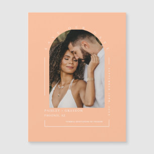 Peach Arch Photo Enregistrer Notre Date Carte Magn