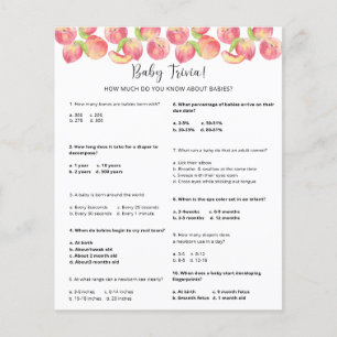 Peach Baby Trivia   Jeu Baby shower