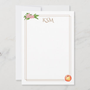 Peach Blossom Monogramme Cartes